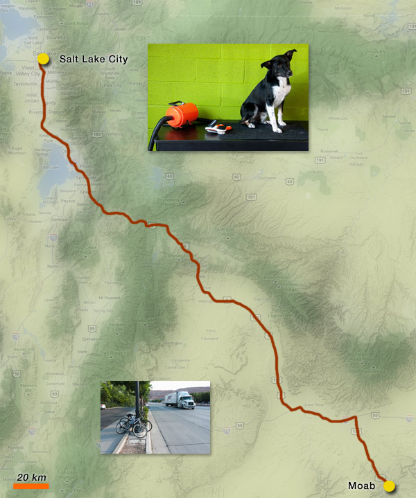carte de Moab à Salt Lake City